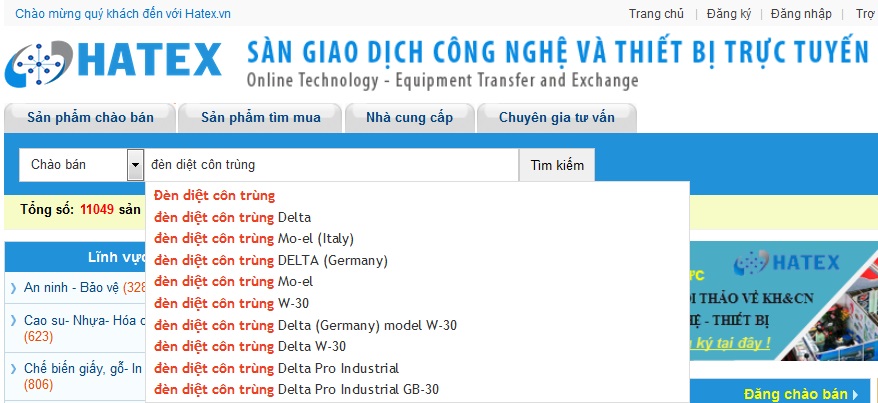 Thông báo cải tiến tính năng tìm kiếm trên Hatex.vn